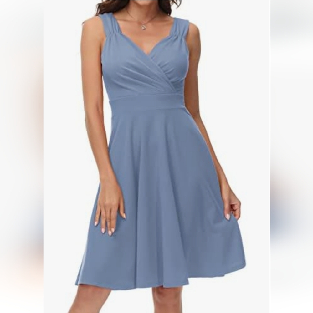 Grace Karin Women's Sleeveless Wrap V-Neck A-line Cocktail Party Dress 2XL NEW